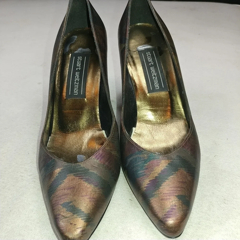 Stuart Weitzman, pointed toe, black/brown pumps si